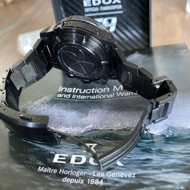 EDOX(エドックス)のryo様専用　EDOX クロノオフショア 自動巻きブラック メンズの時計(腕時計(アナログ))の商品写真