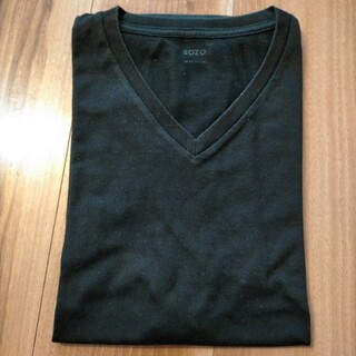 ゾゾ(ZOZO)のZOZO Tシャツ Vネック 黒 コットン100%(Tシャツ/カットソー(半袖/袖なし))