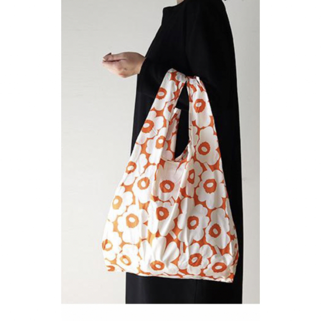marimekko(マリメッコ)の新品タグ付 未開封 マリメッコ ウニッコ エコバッグ オレンジ×ホワイト レディースのバッグ(エコバッグ)の商品写真
