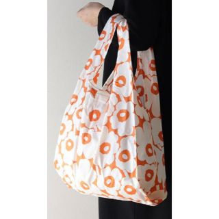 マリメッコ(marimekko)の新品タグ付 未開封 マリメッコ ウニッコ エコバッグ オレンジ×ホワイト(エコバッグ)