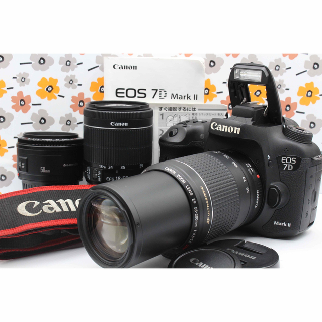 大特価!!】 Canon mark.II 7D EOS 高機能満載、トリプルレンズで大満足