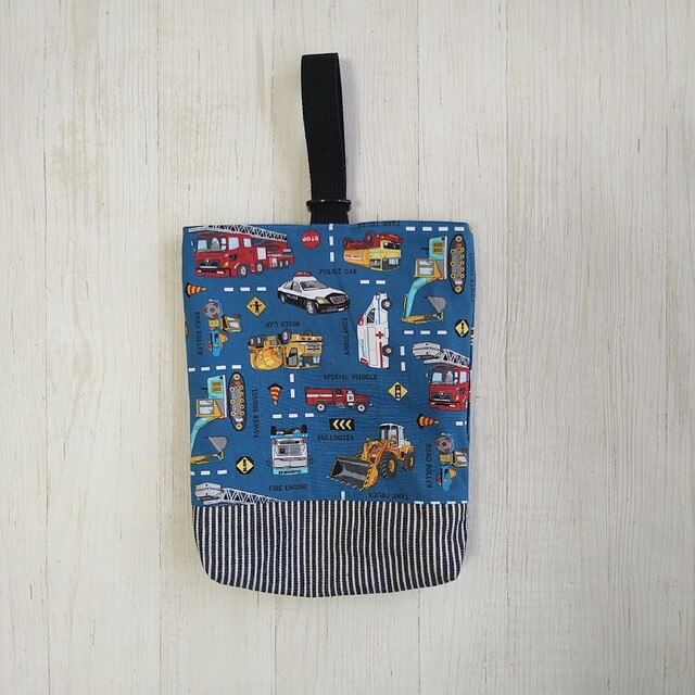 充実の品 【たなはる】上履き入れ 手提げ袋 はたらくくるま ヒッコリー 充実の品 【たなはる】上履き入れ 手提げ袋 はたらくくるま ヒッコリー