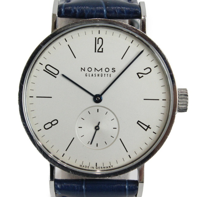 NOMOS　ノモス　タンゴマット　TN1E1W2(601）　自動巻き　スモールセコンド　SS　革ベルト　ホワイト　ブルー　男女兼用　メンズ　レディース　腕時計松前R56店