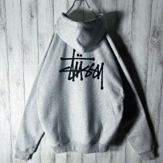 STUSSY ステューシー ジップ パーカー 黒 ショーンフォント ロゴ