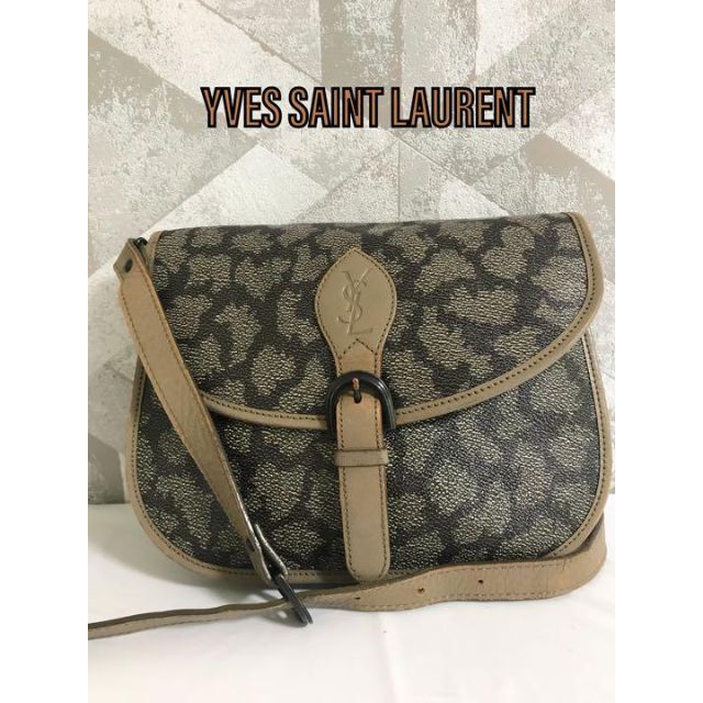 Yves Saint Laurent - イヴサンローラン PVC×レザー ジラフ柄