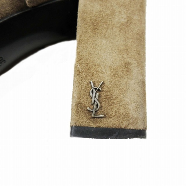 美品 サンローラン パリ スエード ショート ブーツ ベルト ロゴ 装飾 5