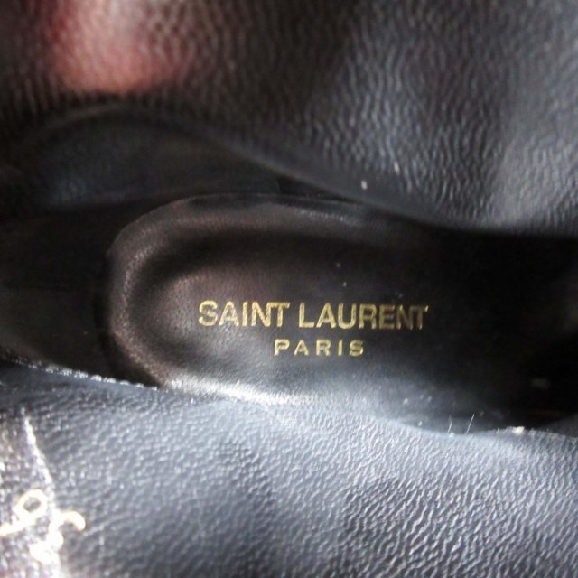 美品 サンローラン パリ スエード ショート ブーツ ベルト ロゴ 装飾 レディースの靴/シューズ(ブーツ)の商品写真