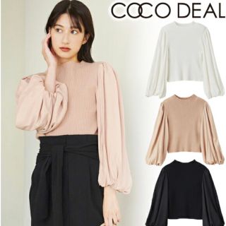 ココディール(COCO DEAL)のCOCO DEAL バルーンスリーブニット 袖ボア　ピンク(シャツ/ブラウス(長袖/七分))