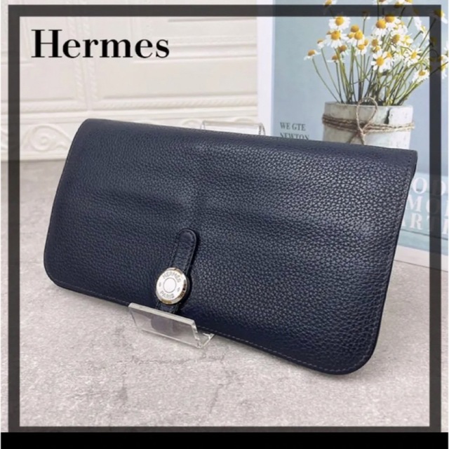 セール国産 HERMES エルメス ドゴン ロング 長財布 二つ折り Wallet サイフ ピンク レディース 綺麗 1円スタート(女性用財布