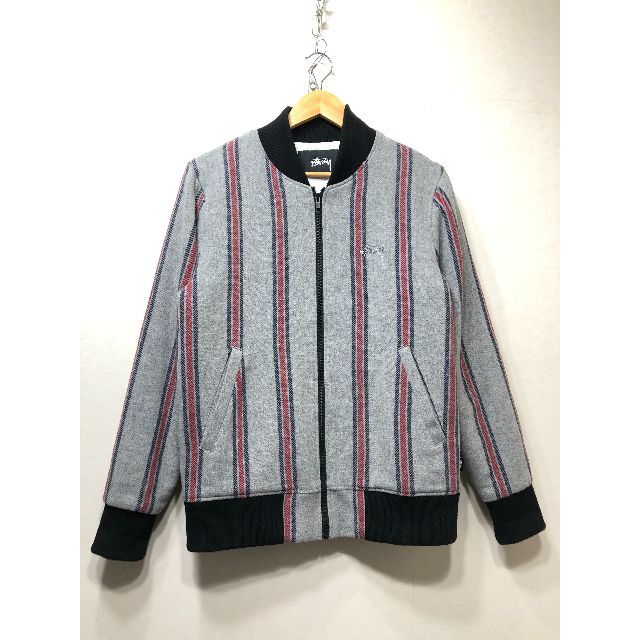 その他020221● STUSSY Wool Stripe Bomber Jacket