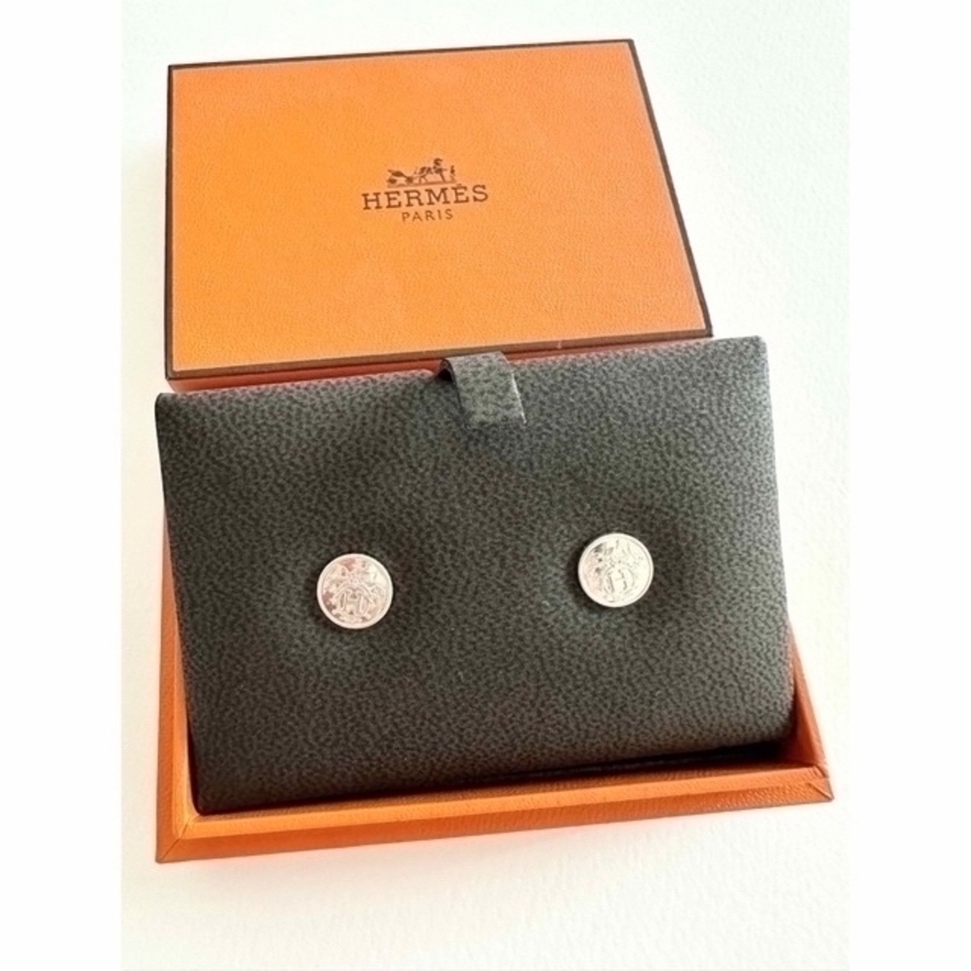 エルメス★HERMES ピアス エクスリブリスTPM  シルバー　試着のみ美品