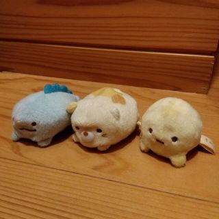 スミッコグラシ(すみっコぐらし)のすみっコぐらし　てのりぬいぐるみ　初期　寝そべり　とかげ　ねこ　たぴおかイエロー(ぬいぐるみ)