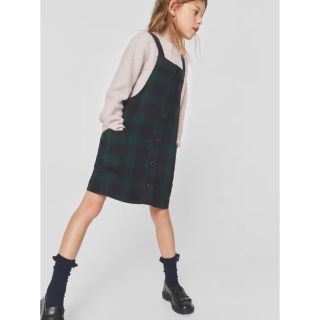 ザラキッズ(ZARA KIDS)のZARA  ザラ　タータンチェックワンピース＆長袖カットソー(ワンピース)