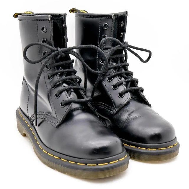 人気》DR. MARTENS ブラック レースアップ アンクルブーツ 22 - ブーツ