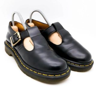 ドクターマーチン(Dr.Martens)の《人気》Dr. MARTENS ブラック 厚底 ポリー Tバー 22.0cm(ローファー/革靴)