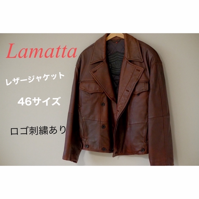 ✨Lamatta✨レザージャケット★46サイズ★ロゴあり★美品★ライダース★