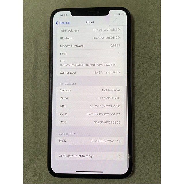 89%【ジャンク】iPhone Xs Max Gold 64 GB SIMフリー