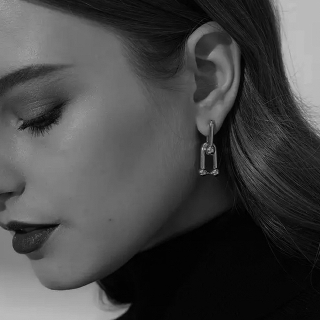 ALEXIA STAM(アリシアスタン)のSquare chain silver pierce No.191 レディースのアクセサリー(ピアス)の商品写真