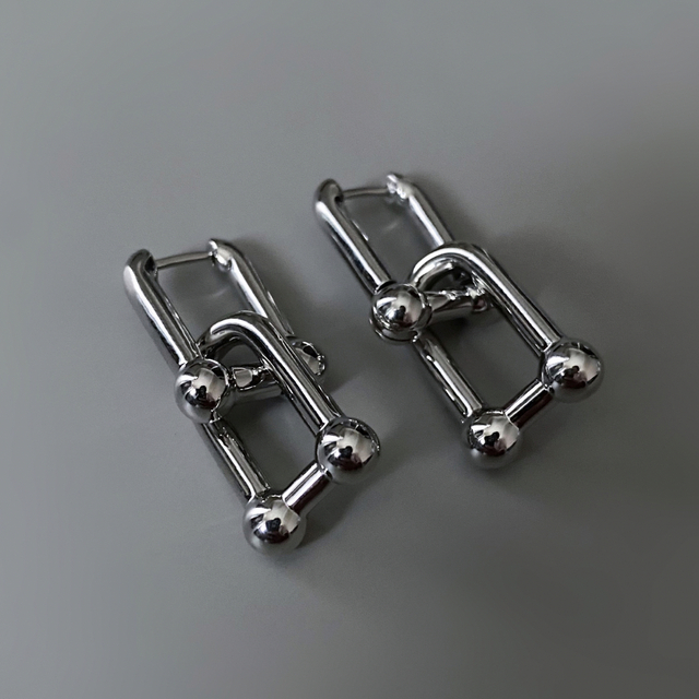 ALEXIA STAM(アリシアスタン)のSquare chain silver pierce No.191 レディースのアクセサリー(ピアス)の商品写真