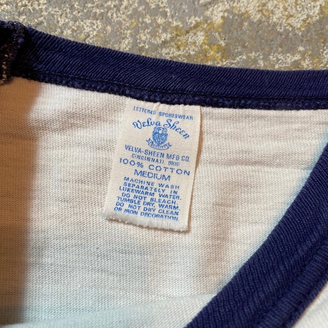 VELVA SHEEN(ベルバシーン)の60s ベルバシーン YALE ラグランTシャツ(七分) USA製 ネイビー L メンズのトップス(Tシャツ/カットソー(七分/長袖))の商品写真