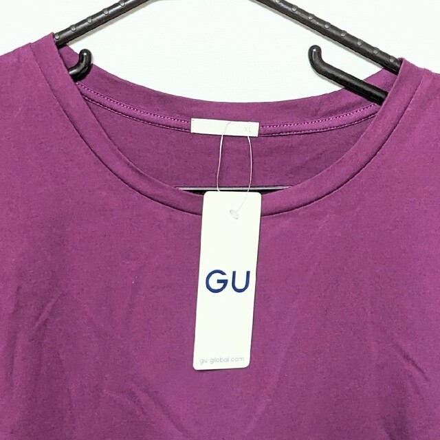 GU(ジーユー)の新品 未使用 GU ティアードオーバーサイズT 半袖 XL パープル レディースのトップス(シャツ/ブラウス(半袖/袖なし))の商品写真