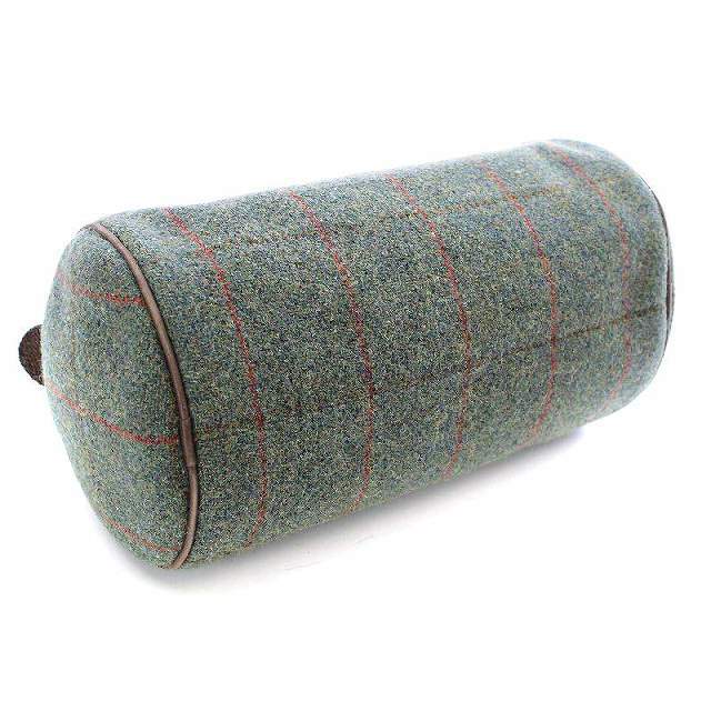 Harris Tweed(ハリスツイード)のハリスツイード ハンドバッグ 筒型 レザー ツイード 緑 グリーン 茶 ブラウン レディースのバッグ(ハンドバッグ)の商品写真