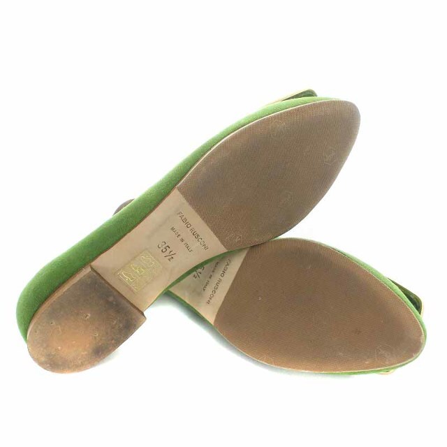 FABIO RUSCONI(ファビオルスコーニ)のFABIO RUSCONI パンプス スエード 35.5 22.5cm 緑 レディースの靴/シューズ(ハイヒール/パンプス)の商品写真
