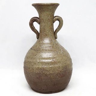 備前焼「利陶苑」陶弘 造 耳付き花瓶