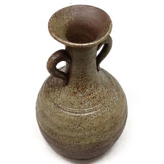 備前焼「利陶苑」陶弘 造 耳付き花瓶