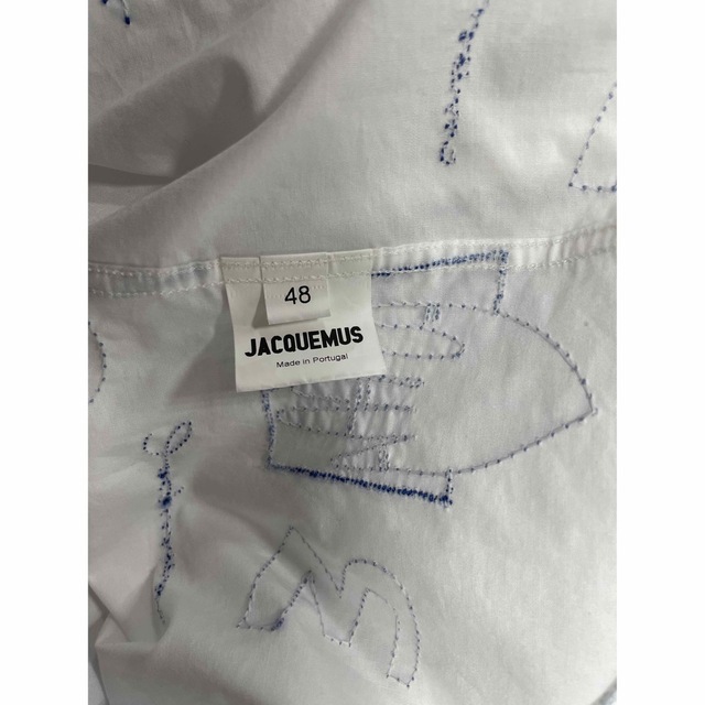 キナリ・ベージュ ジャックムス JACQUEMUS 19AW 長袖シャツ 刺繍 柄
