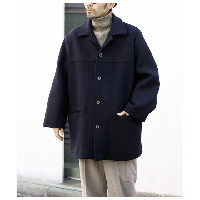 COMOLI(コモリ)の【HERILL】Blacksheep Carcoat NAVY/2 メンズのジャケット/アウター(ステンカラーコート)の商品写真