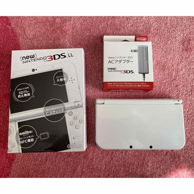 Newニンテンドー3DS LL パールホワイト 充電器あり