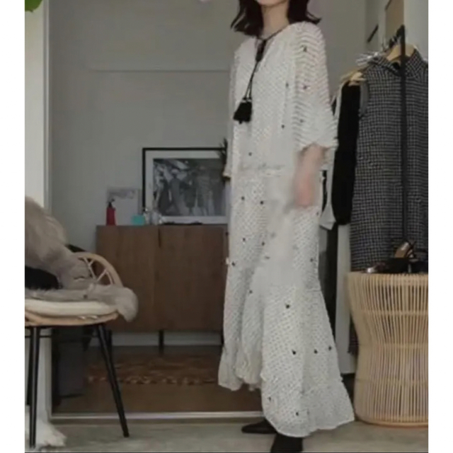 zara  オーバーサイズドットメッシュワンピース  xs