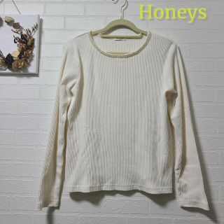 ハニーズ(HONEYS)のパールビジュー付きカットソー(カットソー(長袖/七分))