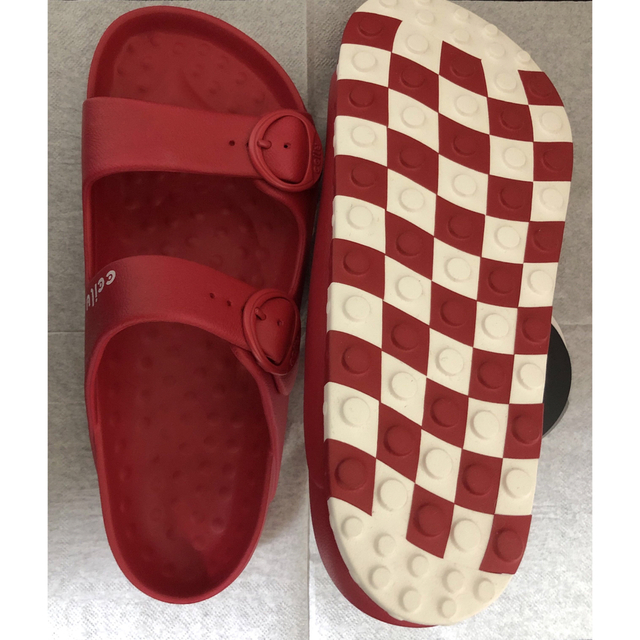 ccilu(チル)のhorizon check sandal ホライズン チェック サンダル RED メンズの靴/シューズ(サンダル)の商品写真