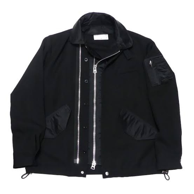 夏・お店屋さん 最終値下げ☆sacai ナイロン\u0026メルトン シャツ