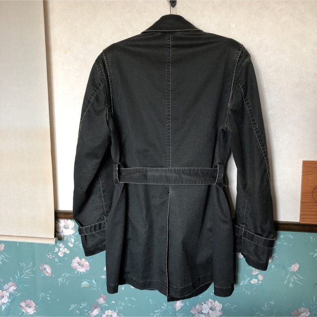 ELLE HOMME トレンチコート 黒 メンズのジャケット/アウター(トレンチコート)の商品写真