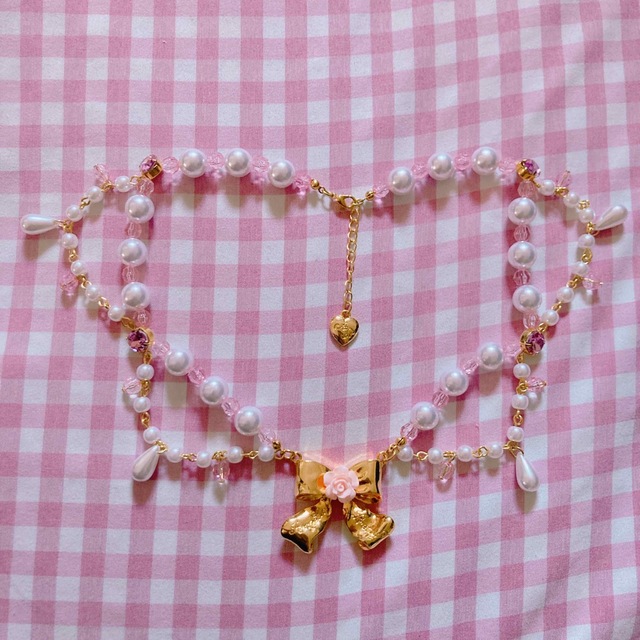 AngelicPretty Secret Rose Ribbonネックレス