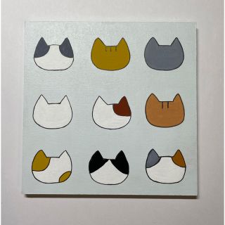 341 ネコ猫アクリル画原画アート(絵画/タペストリー)