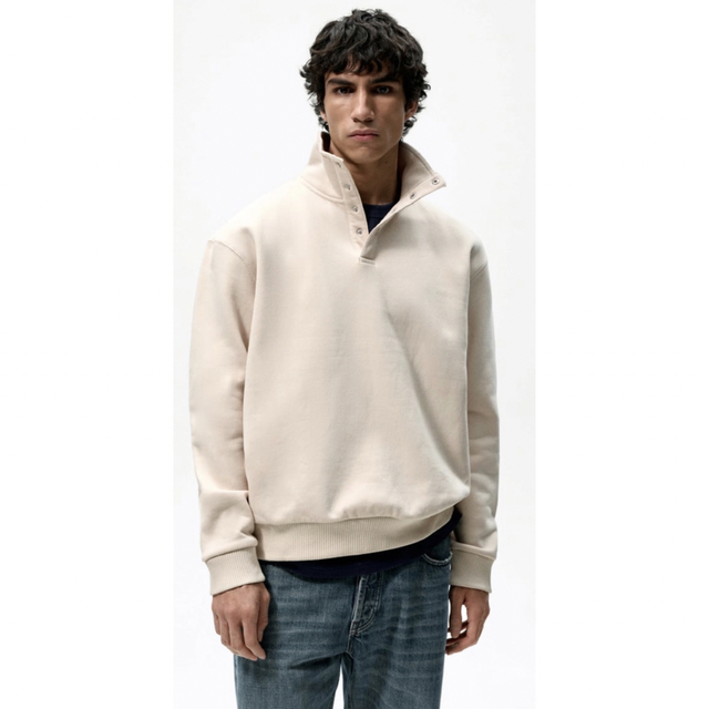 【即日発送】 ZARA ショールカラースウェット ハーフジップ | フリマアプリ ラクマ