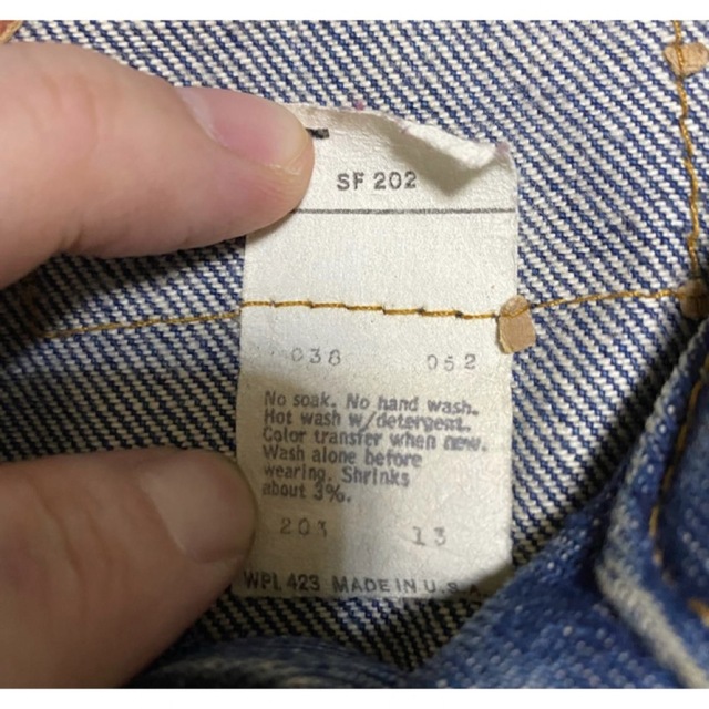 最高級色落ちアメリカ製Vintage ビンテージLevi’sリーバイスGジャン