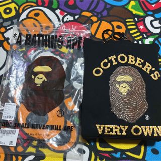 アベイシングエイプ(A BATHING APE)のAPE BAPE  KAWS OVO パーカー　スウェット　L 黒　ブラック(パーカー)