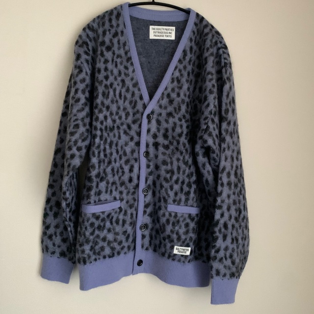 WACKO MARIA LEOPARD MOHAIR CARDIGAN Lカーディガン