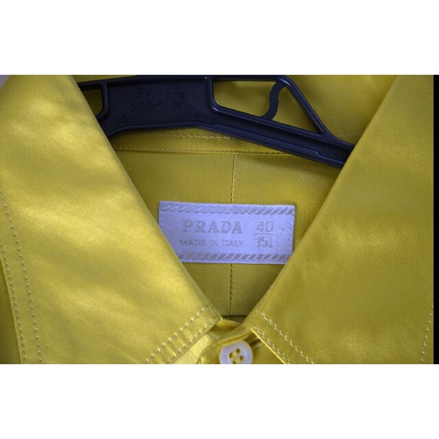 prada yellow silk shirt シルクシャツ mbc.com.ge