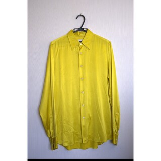 プラダ(PRADA)のprada yellow silk shirt シルクシャツ(シャツ)