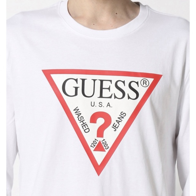 GUESS(ゲス)のGUESS ロンT ホワイト メンズのトップス(Tシャツ/カットソー(七分/長袖))の商品写真