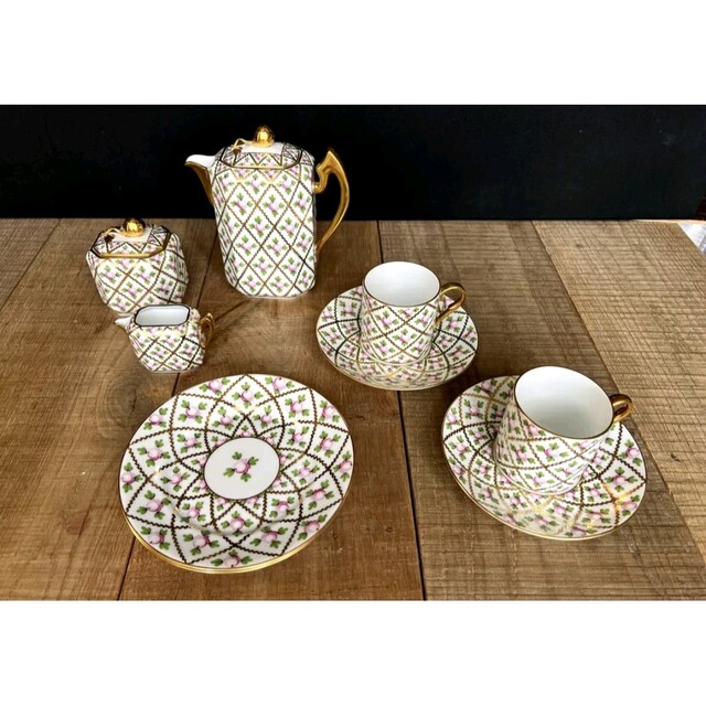 誠実】 【ヘレンド/Herend】最高級品 金彩小薔薇散デミタスセット