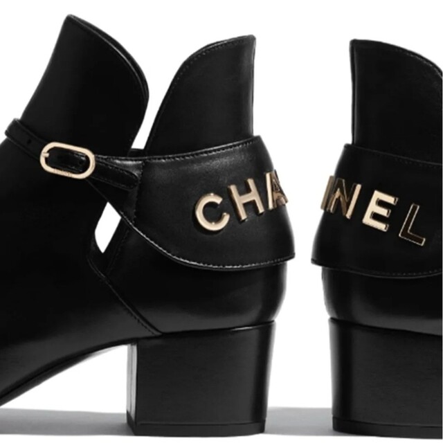 シャネル ショートブーツ アンクル ブーティ CHANELロゴ 37 新品未使用