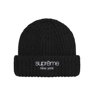 シュプリーム(Supreme)の【 Black 】Supreme Ribbed Beanie (ニット帽/ビーニー)