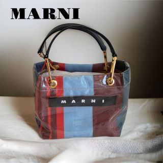 MARNI グロッシーグリップ ストライプ トートバッグ | kinderpartys.at